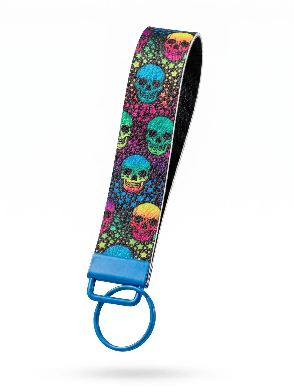 Halloween Wristlet Keychain Fobs Set of 5 Vegan Faux Leather Spooky Key Holders
